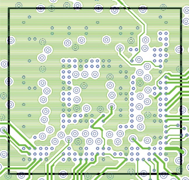 Obr. 20 BeagleBoard Layer 2 zemnící plocha